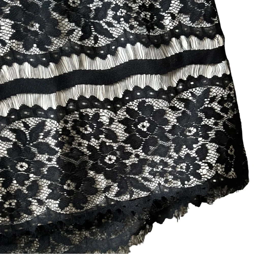Talbots Dress Women’s Size 16 Black Beige‎ Lace Sleeveless Shift
